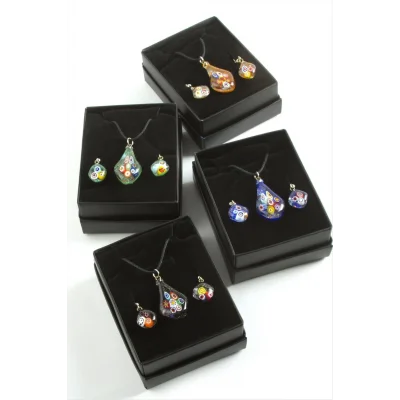  Cam Sanatı Murano Kutulu Set Kolye