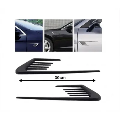 BUĞZ Çamurluk Üstü Ventil Çizgili 30cm 2 Parça Siyah