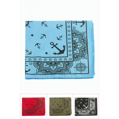 BUĞZ Çapa Desenli Keten Bandana 50*50