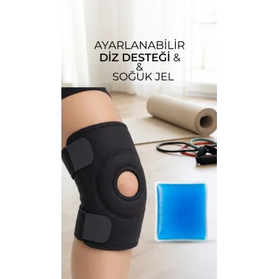 BUĞZ Çapraz Bağ Destekli Medical Diz Korsesi, Menisküs İçin Termojel Hediyeli Dizlik