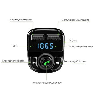 BUĞZ Carx8 Bluetooth Araç Kiti Fm Transmitter