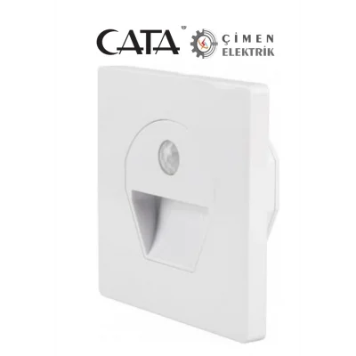 BUĞZ CATA CT 5170 1W Beyaz Kasa Sensörlü Koridor Aydınlatması 3200K Gün Işığı