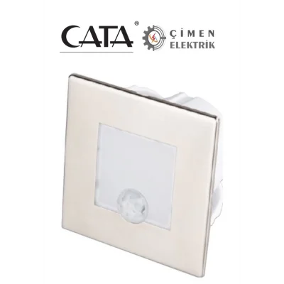  CATA CT 5183 1.5 W Radar Sensörlü Kare Koridor Aydınlatması 6400K Beyaz Işık