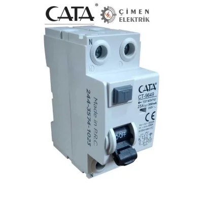 BUĞZ CATA CT 9649 2X25A 300Ma 6Ka Monofaze Kaçak Akım Rölesi
