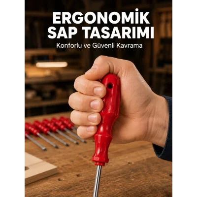 BUĞZ Çelik 7li Tornavida Seti Ergonomik Sap Profesyonel Kullanım