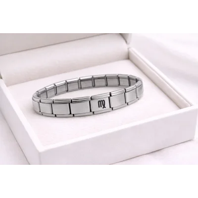 BUĞZ Çelik Nomination Bileklik Başak Burcu | Paslanmaz Çelik Burç Bilekliği | Zarif ve Şık Tasarım