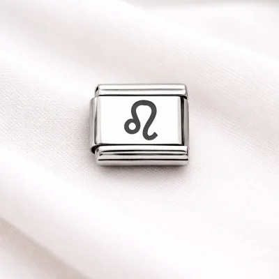 BUĞZ Çelik Nomination Charm Aslan Burcu | Paslanmaz Çelik Bileklik Charmı | Burç Temalı Şık Takı