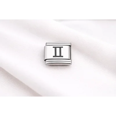 BUĞZ Çelik Nomination Charm İkizler Burcu | Paslanmaz Çelik Bileklik Charmı | Burç Temalı Şık Takı