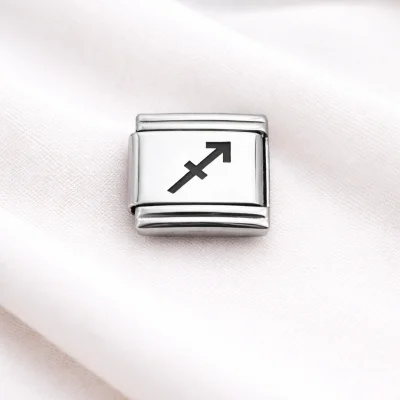 BUĞZ Çelik Nomination Charm Yay Burcu | Paslanmaz Çelik Bileklik Charmı | Burç Temalı Şık Takı