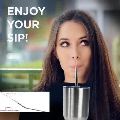 BUĞZ Çelik Pipet Paslanmaz Çelik Metal Meşrubat Pipeti Ve Pipet Temizleme Fırçası Seti 5 Parça