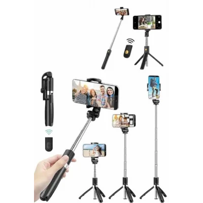  Cep Telefonu Tripod Standı Manyetik Selfie Sopa Bluetooth Uzaktan Kumandalı