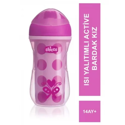 BUĞZ Chicco Isı Yalıtımlı Active Bardak 14 Ay+ 266 ml - Pink