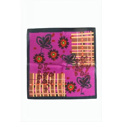BUĞZ Çiçek Desenli Zr Şifon Fular 50*50 cm