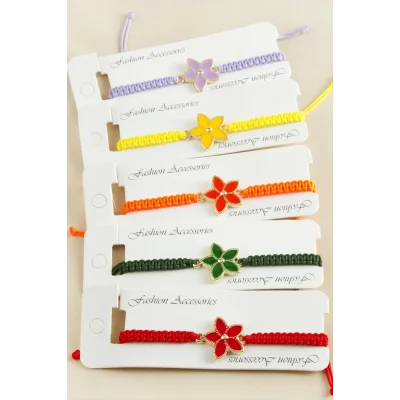  Çiçek Makrome Örgülü Bileklik