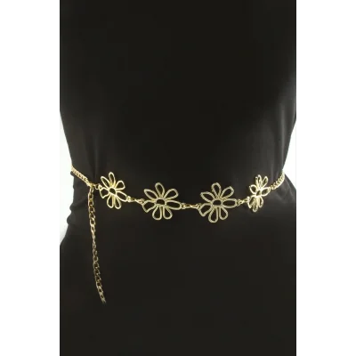 BUĞZ Çiçek Metal Zincir Kemer