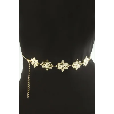 BUĞZ Çiçek Metal Zincir Kemer