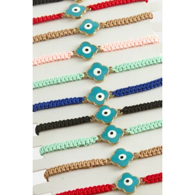  Çiçek Nazar Makrome Örgülü Bileklik