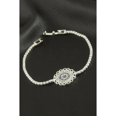 BUĞZ Çiçek Zirkon Taşlı Çocuk Bileklik 16 cm