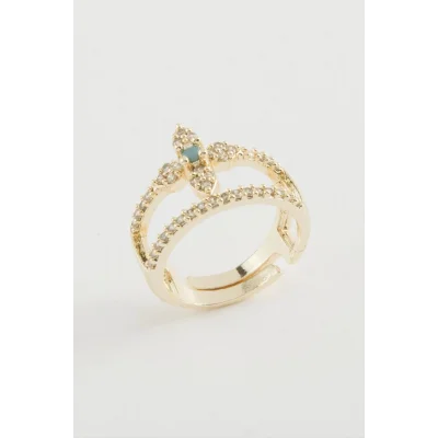  Çiçek Zirkon Taşlı Yüzük