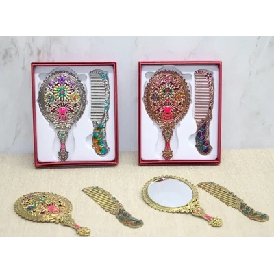 BUĞZ Çiçekli Ayna Ve Tarak Seti Küçük Boy Alk4991