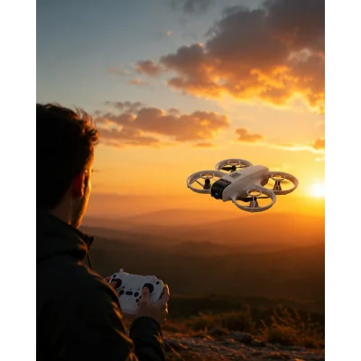 BUĞZ Çift Bataryalı Kameralı Mini Drone Işıklı Akıllı Uçuş Sistemi
