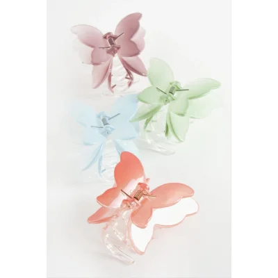 BUĞZ Çift Kanatlı Kelebek Renkli Mandal Toka 8 cm