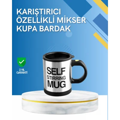  Çift Katmanlı Termos Özellikli Karıştırma Motorlu Kupa