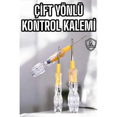 BUĞZ Çift Taraflı Elektrik Kontrol Kalemi Şeffaf Tornavida