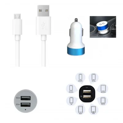 BUĞZ Çift USB Girişli 3.1 Çıkışlı Seyahat Seti Android / Micro Usb