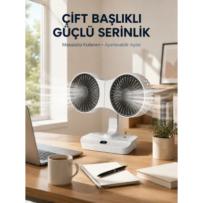 BUĞZ Çift Yöne Hava Üfleyen Masa ve Duvar Tipi Vantilatör