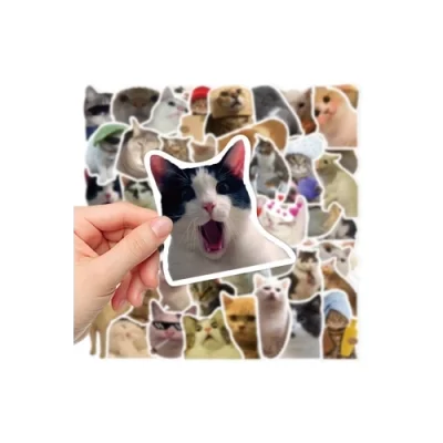 BUĞZ Çılgın Kediler Macbook Notebook Tablet Telefon Ajanda Laptop Defter Sticker Seti
