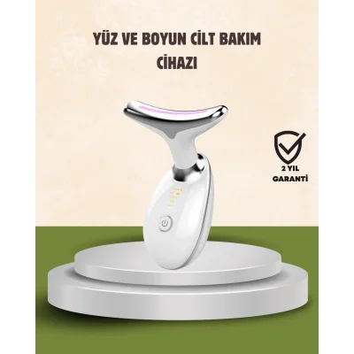 BUĞZ Cilt Yenileyici Şarjlı Güzellik Aleti – Pozitif/Negatif İyon, Titreşimli Masaj ve Kırmızı-Mavi-Yeşil Işıkla