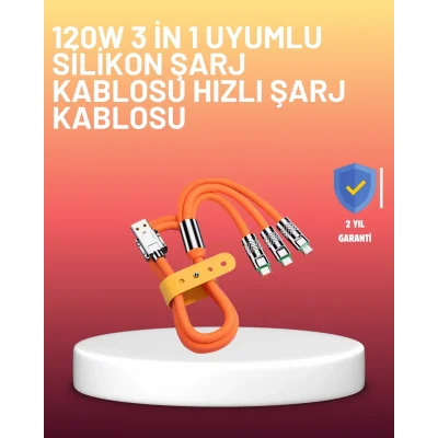 BUĞZ Çinko Alaşımlı Uçlu 120 W Şarj Kablosu – Dolaşmaya Dayanıklı 1,2 m USB Kablo