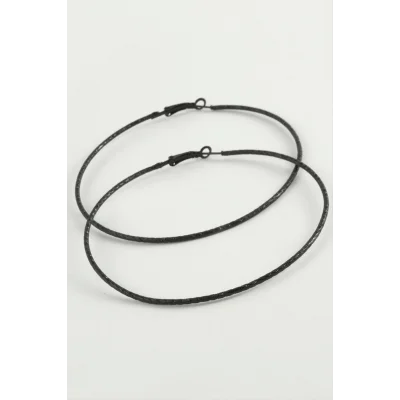  Çizgili Metal Halka Küpe 8-9-10 cm