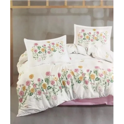 BUĞZ Clasy Ranforce Nevresim Takımı Çift Kişilik Roselin V1 Pembe