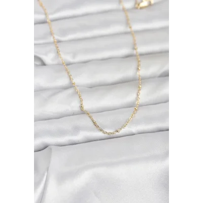 BUĞZ CM 14K Gold Renk Burgu Model 60 cm Kadın Kolye