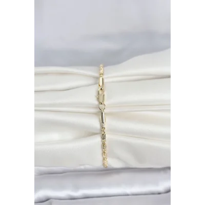 BUĞZ CM 14K Gold Renk Burgu Zincirli Model Kadın Bileklik - BUĞZ