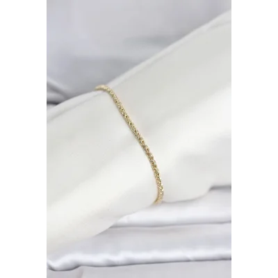 BUĞZ CM 14K Gold Renk Burgulu Zincir Model Kadın Bileklik
