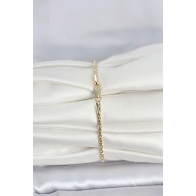 BUĞZ CM 14K Gold Renk Burgulu Zincir Model Kadın Bileklik - BUĞZ