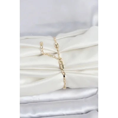 BUĞZ CM 14K Gold Renk Damla Topçuk Model Kadın Bileklik - BUĞZ