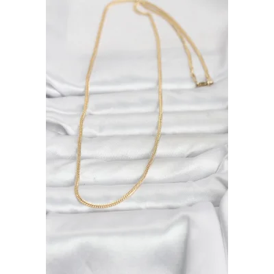 BUĞZ CM 14K Gold Renk Dolgun Zincir Model 60 cm Kadın Kolye - BUĞZ