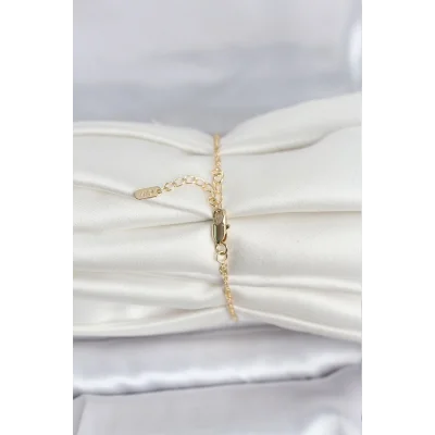 BUĞZ CM 14K Gold Renk Ezme Burgu Zincir Model Kadın Bileklik - BUĞZ