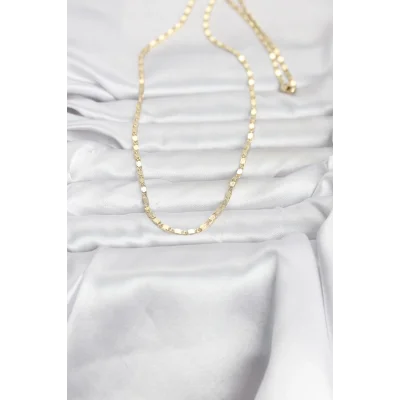 BUĞZ CM 14K Gold Renk Ezme Zincir 60 cm Kadın Kolye - BUĞZ