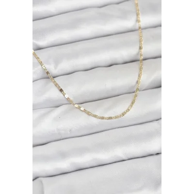 BUĞZ CM 14K Gold Renk Ezme Zincir Model 60 cm Kadın Kolye