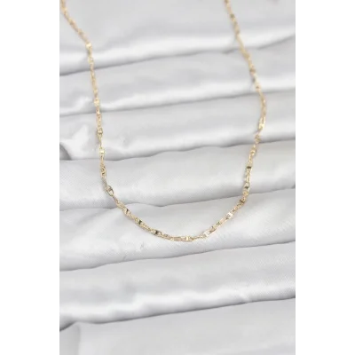 BUĞZ CM 14K Gold Renk Gemici Zincir Model 60 cm Kadın Kolye