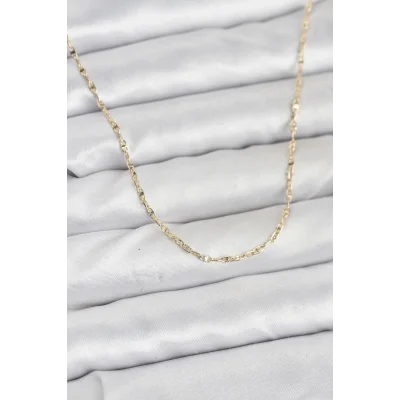 BUĞZ CM 14K Gold Renk Gemici Zincir Model 60 cm Kadın Kolye