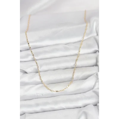 BUĞZ CM 14K Gold Renk Gemici Zincir Model 60 cm Kadın Kolye - BUĞZ