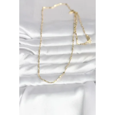 BUĞZ CM 14K Gold Renk İnce Ataç Zincir Model 60 cm Kadın Kolye - BUĞZ