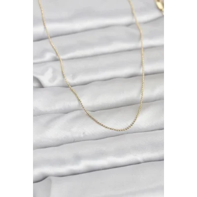 BUĞZ CM 14K Gold Renk İnce Top Zincirli 60 cm Kadın Kolye