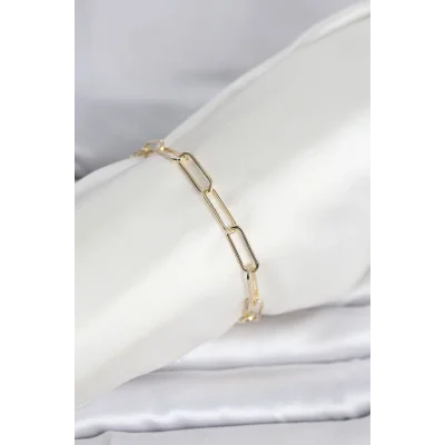 BUĞZ CM 14K Gold Renk Kalın Ataç Zincir Model Kadın Bileklik